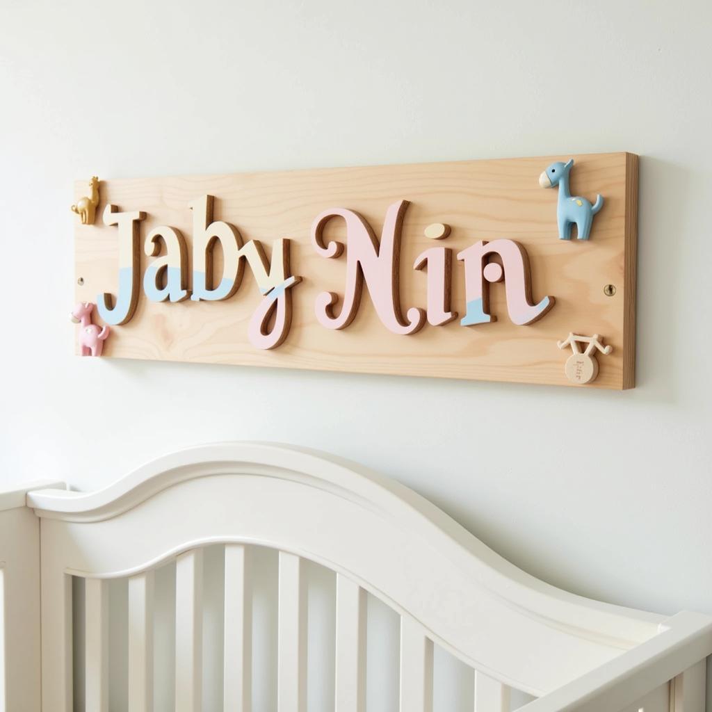 Custom name sign for a baby's nursery