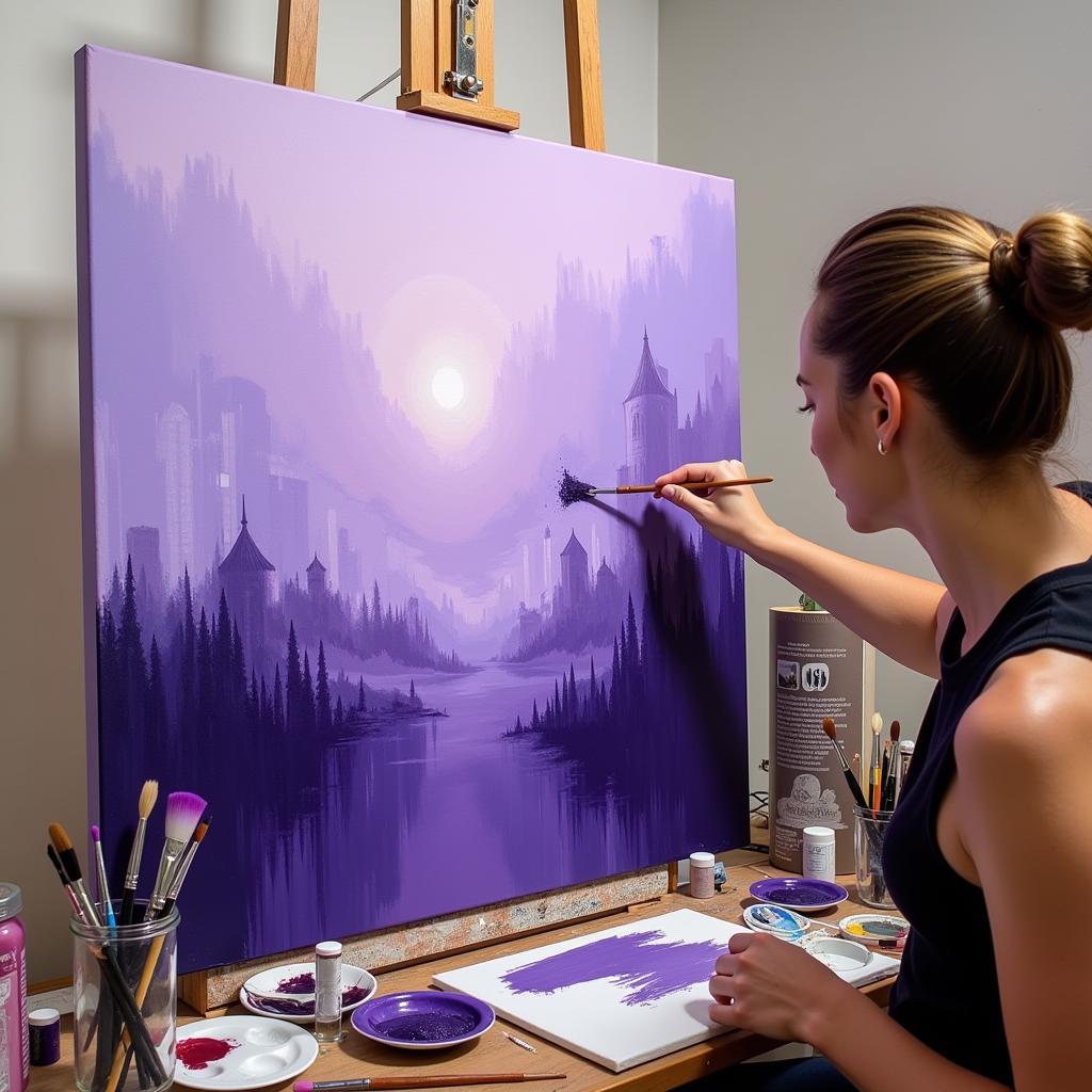 Commissioning a Custom Purple Abstract Artwork