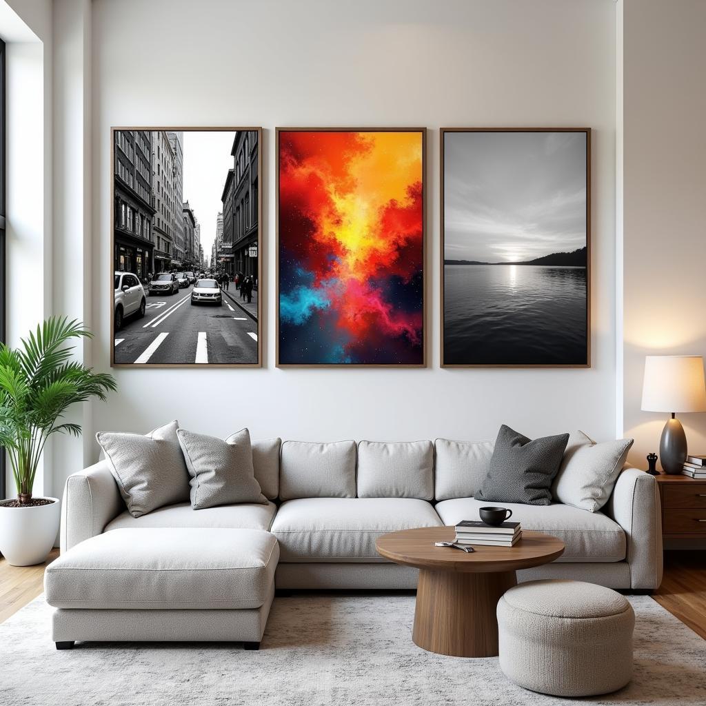 Custom Wall Art in Living Room