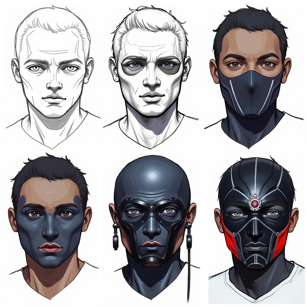 A step-by-step guide to creating cyberpunk mask art