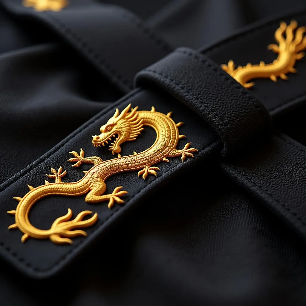 Embroidered martial arts belts