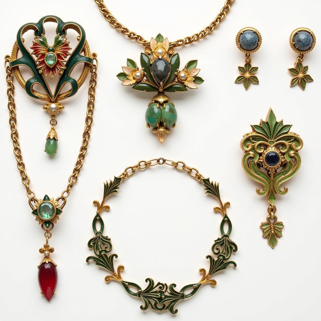 Elegant Adornment: A Collection of Davison Art Nouveau Jewelry