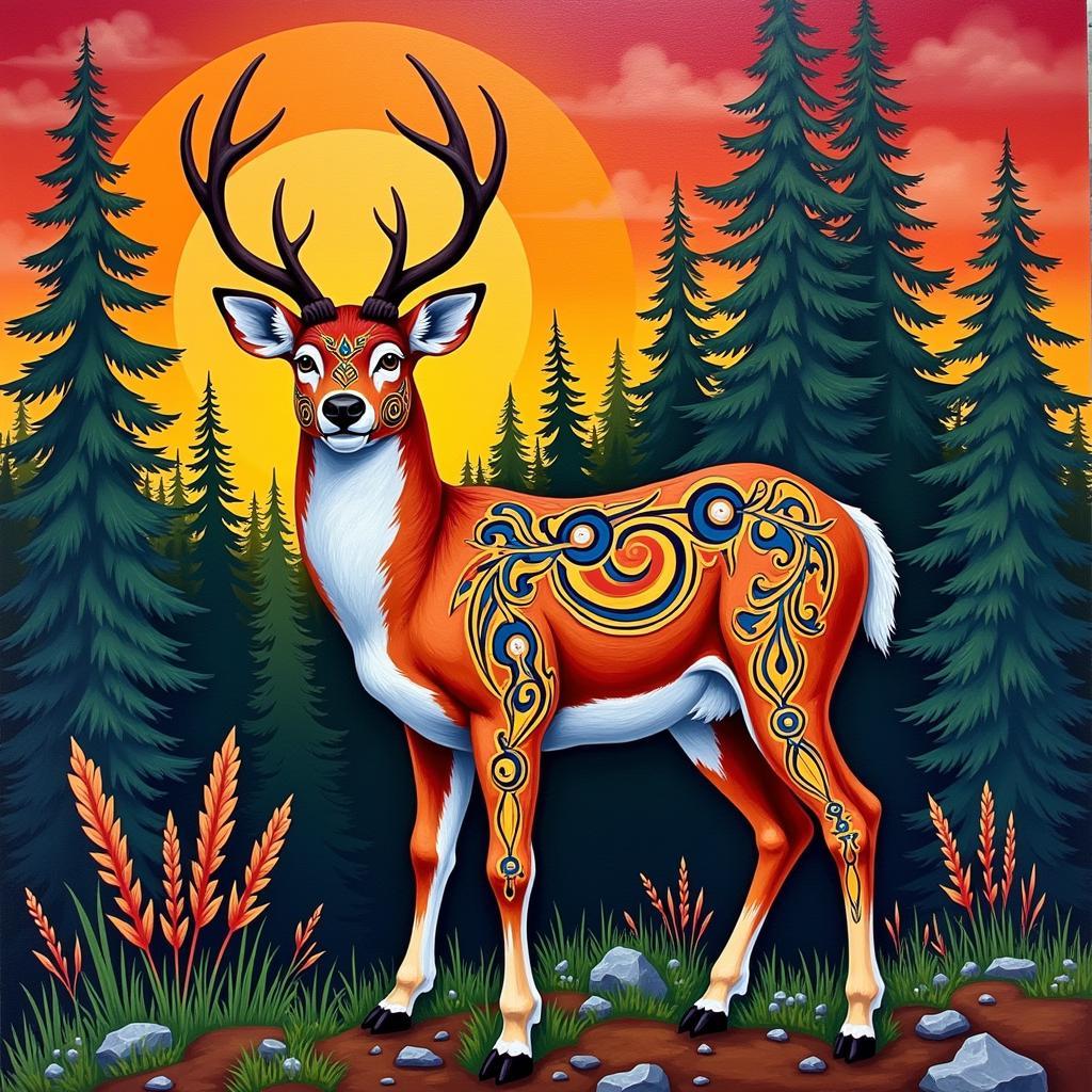 Native American Deer Spirit Art