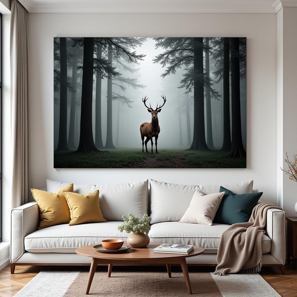 Deer Wall Art in Living Room