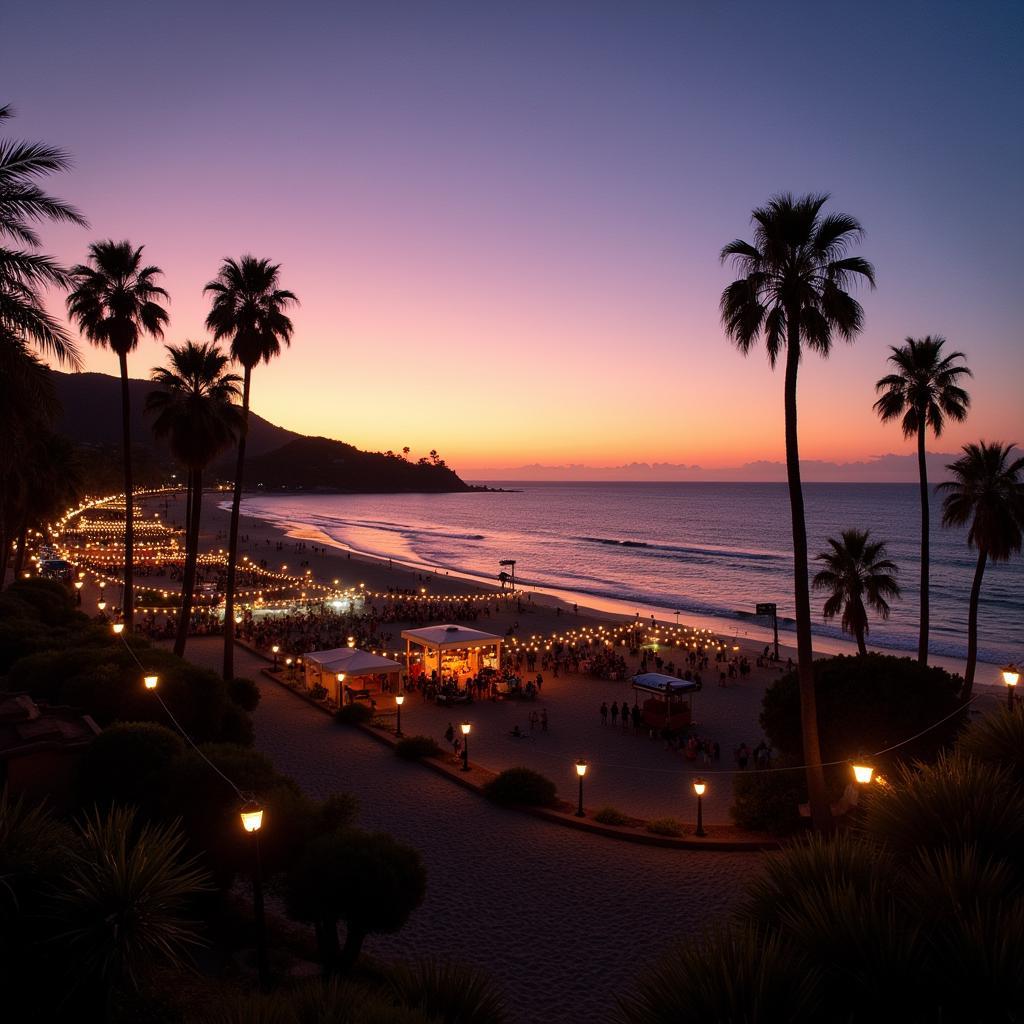 Delray Beach illuminated at sunset during the festival