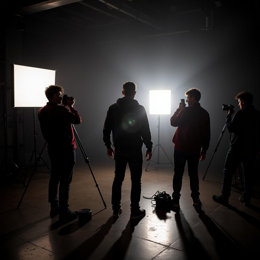 Participants experimenting with light and shadow in a Delta Center photography workshop