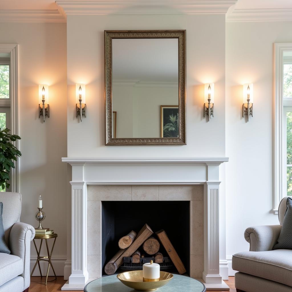 Antique Art Deco Sconces in a Modern Living Room