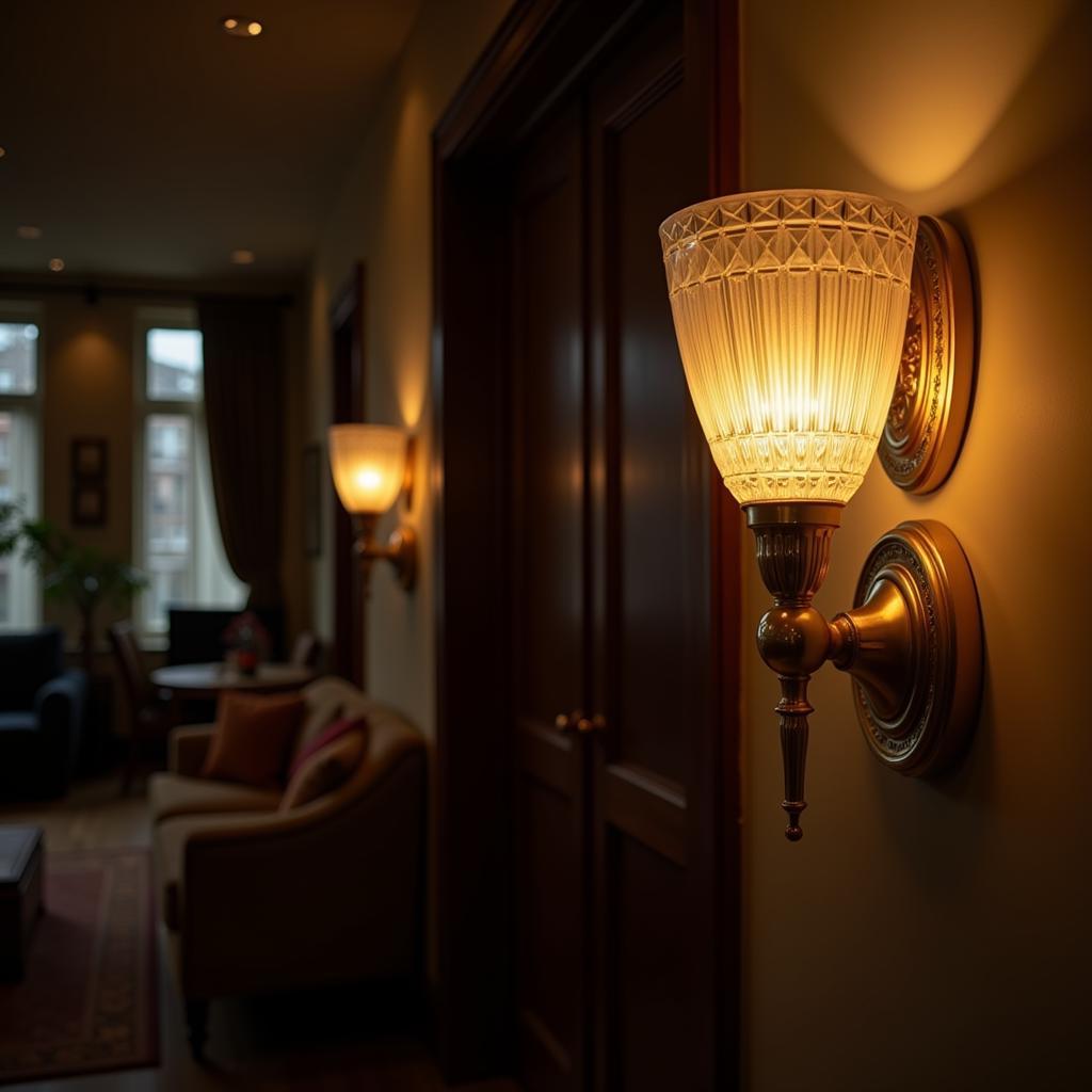 Art Deco Wall Sconce in Living Room