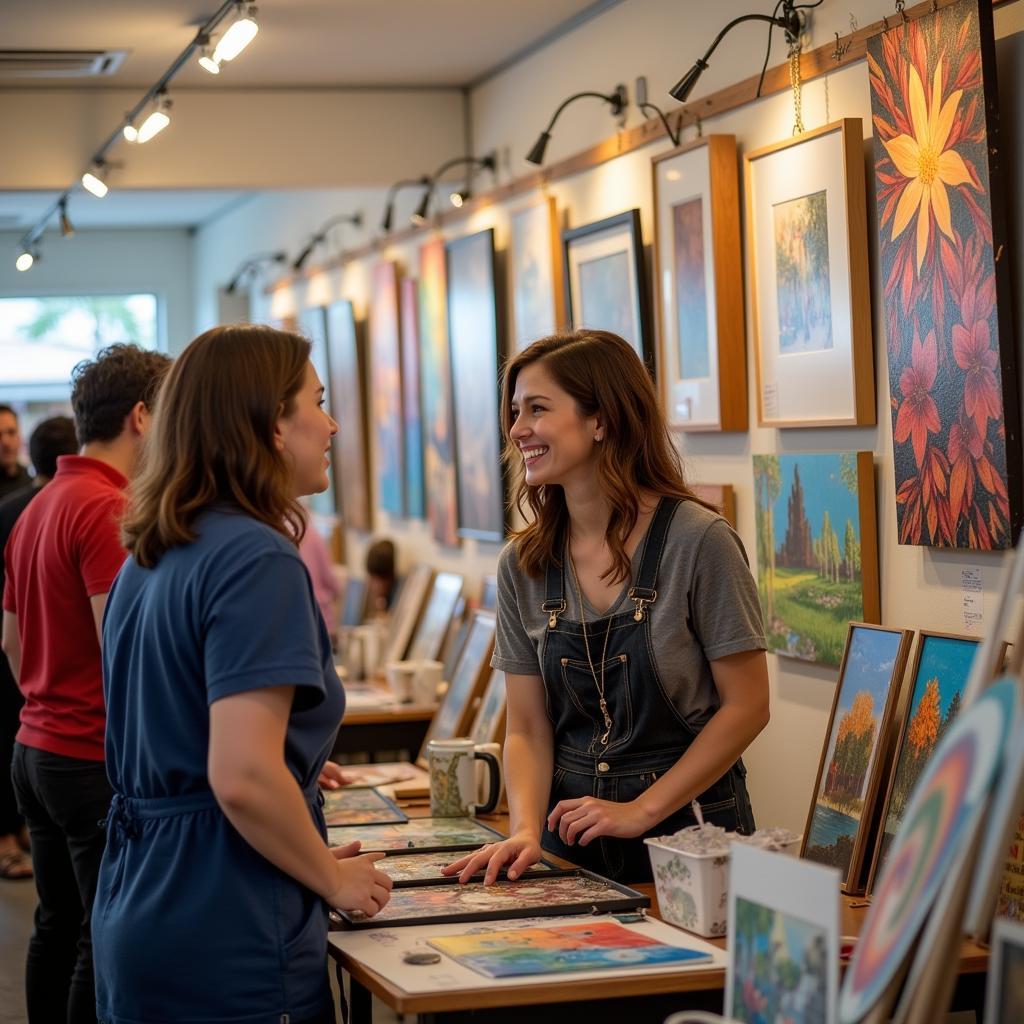 Local artists showcasing their artwork at Gainesville Art Festival 