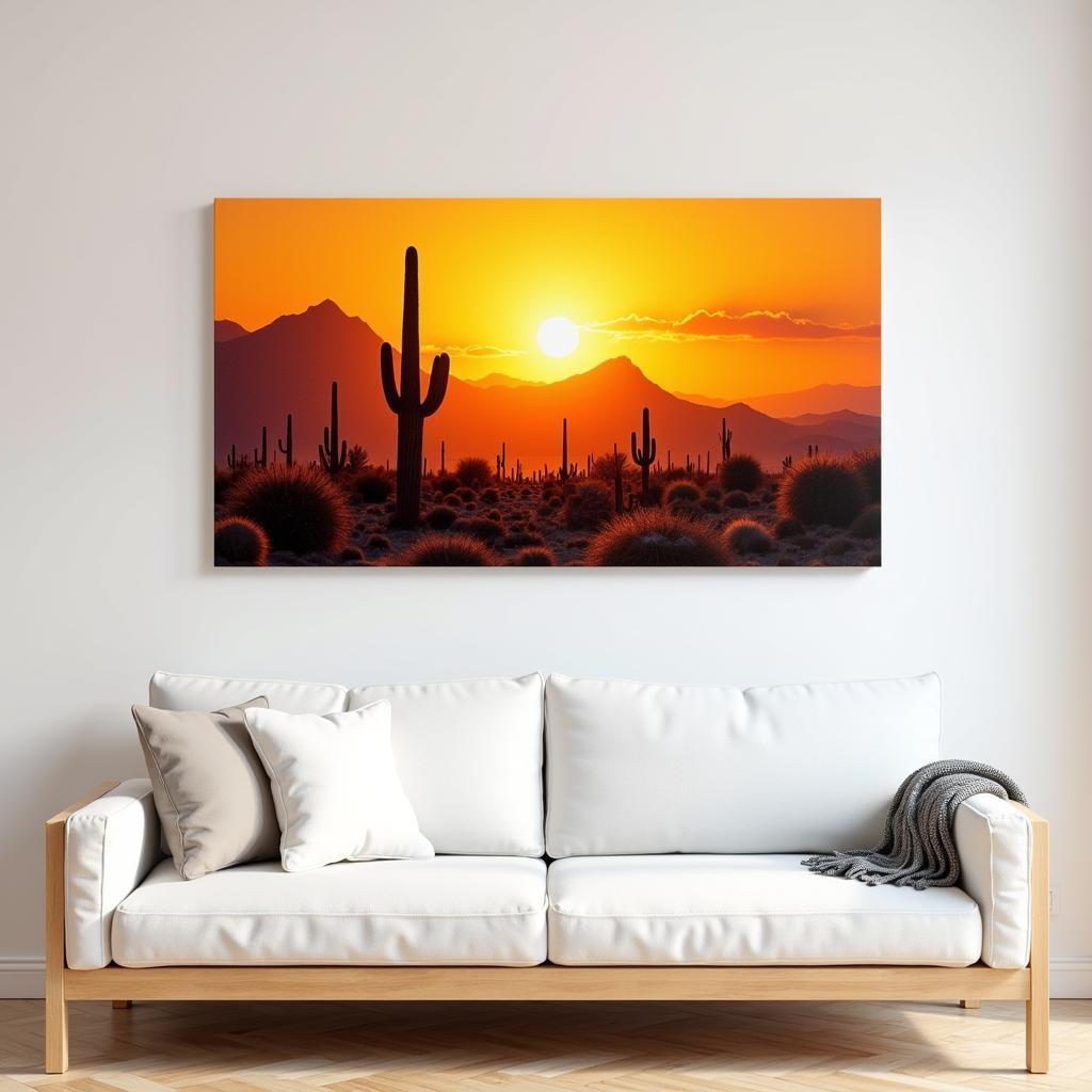 Desert Canvas Wall Art in a Living Room