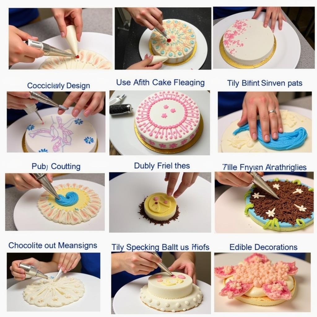 Various Cake Decorating Techniques in Dessert Art