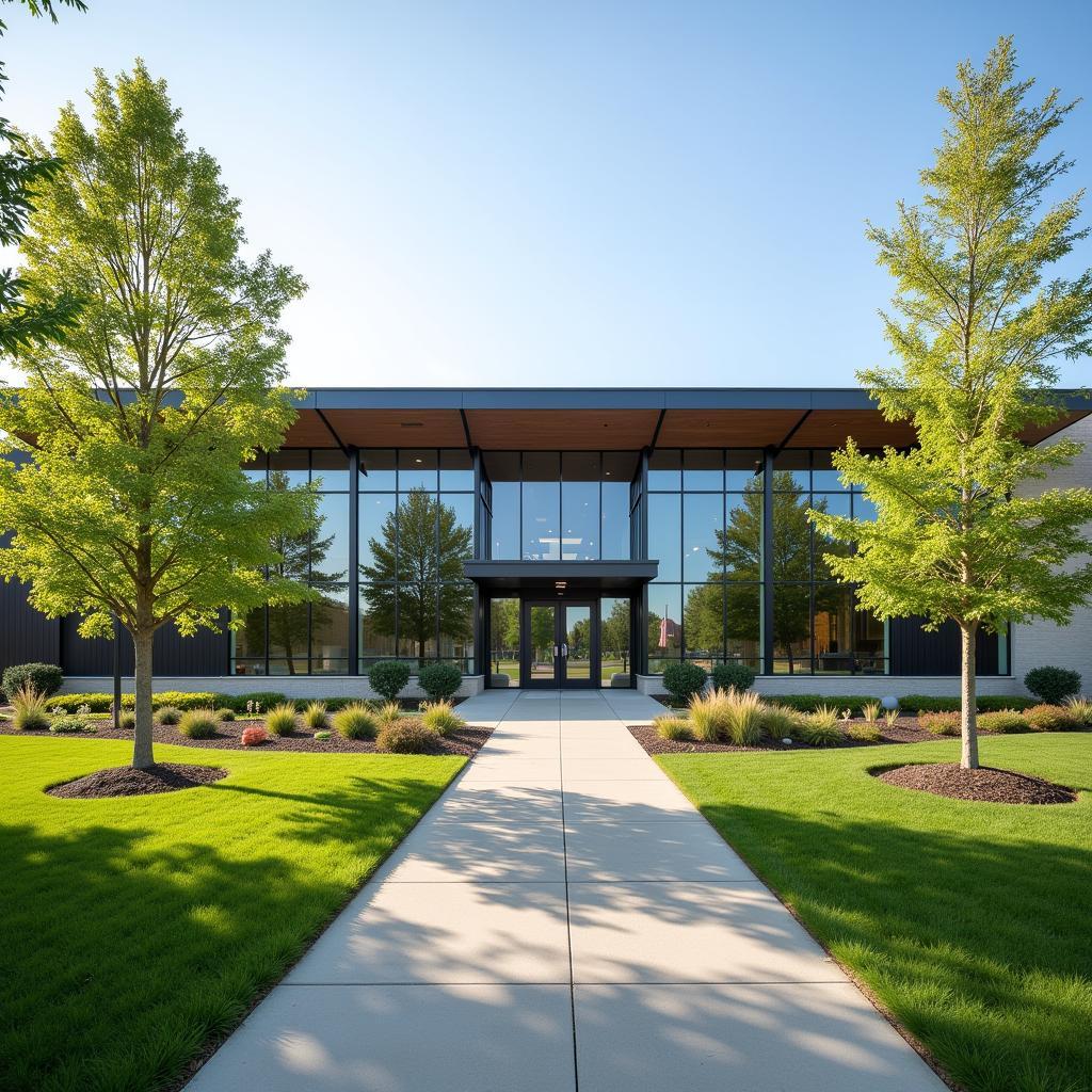 Modern architectural design of the Dexter Center