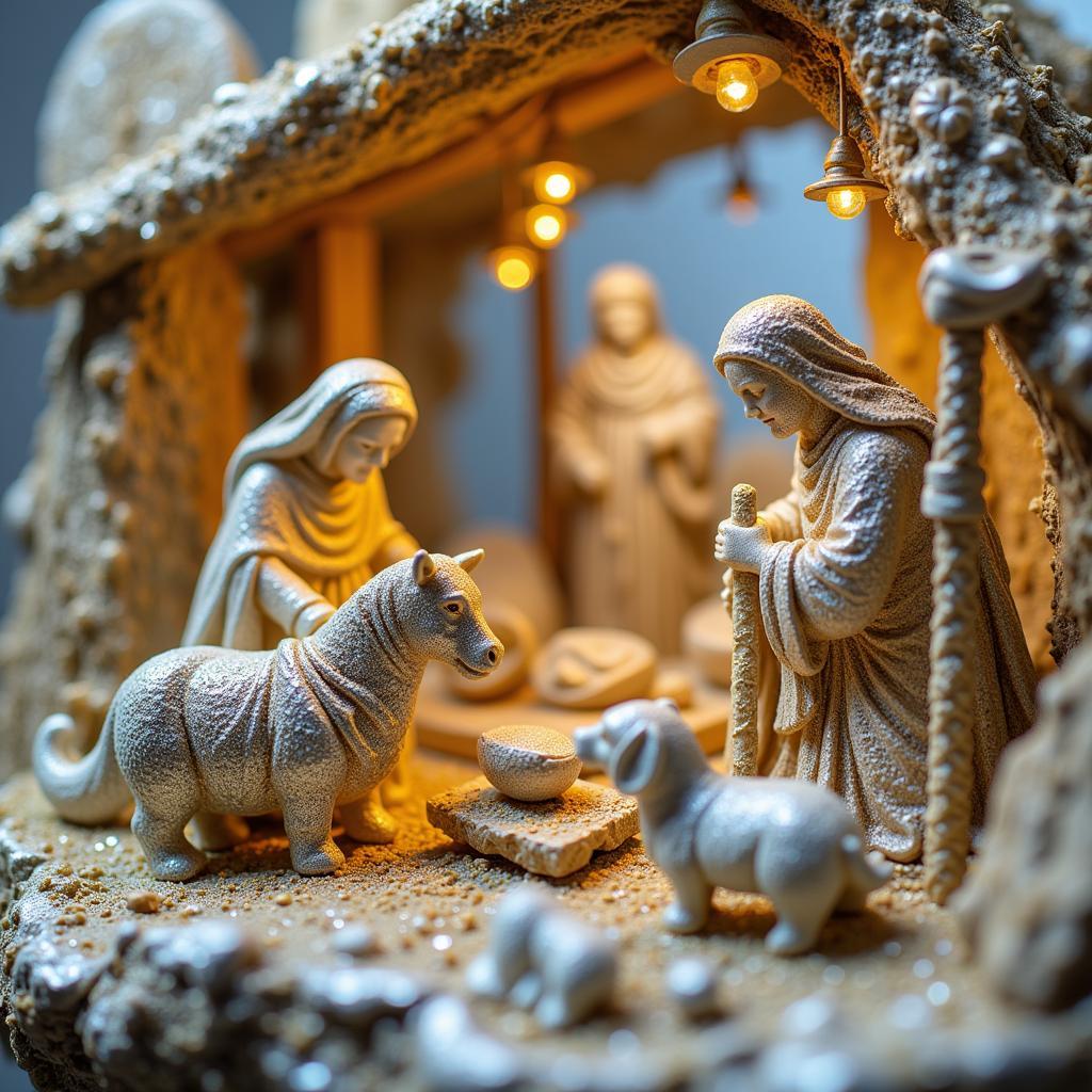 Diamond Art Nativity Scene Close-up