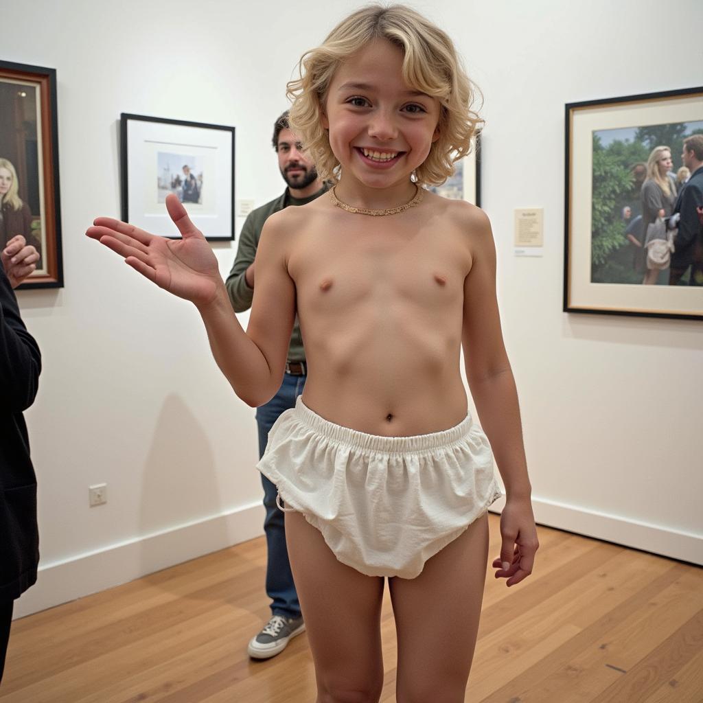 A photo of a diaper art exhibition, showcasing a variety of framed diaper art pieces.