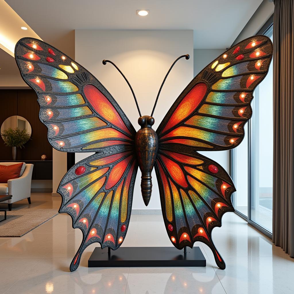 Điêu khắc large butterfly art kim loại