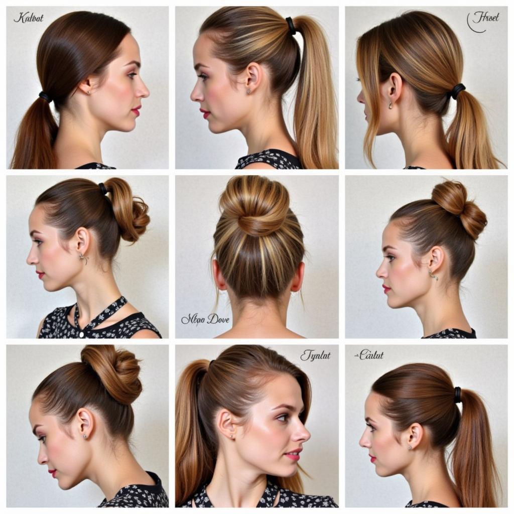 Variety of hairstyles achieved using Loreal Tecni Art Pli products