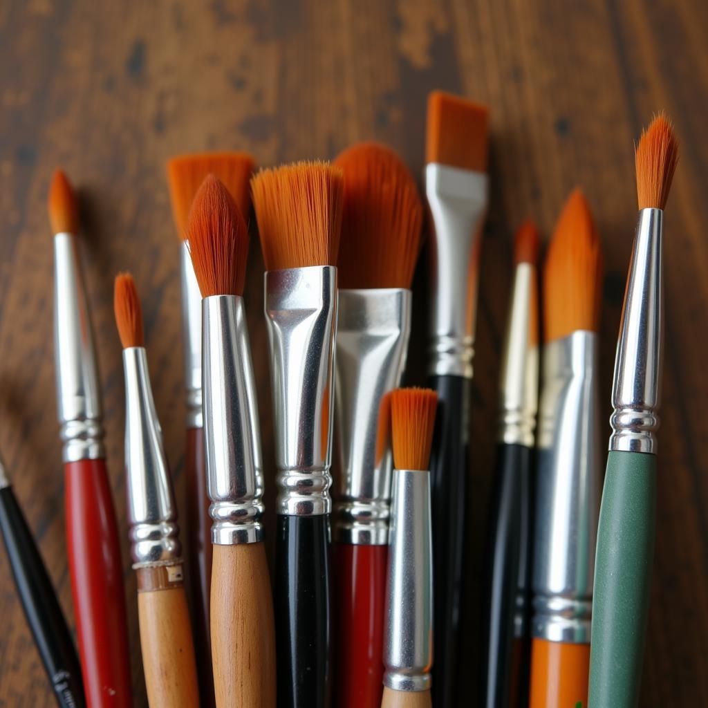 Various Paint Brushes for Artists