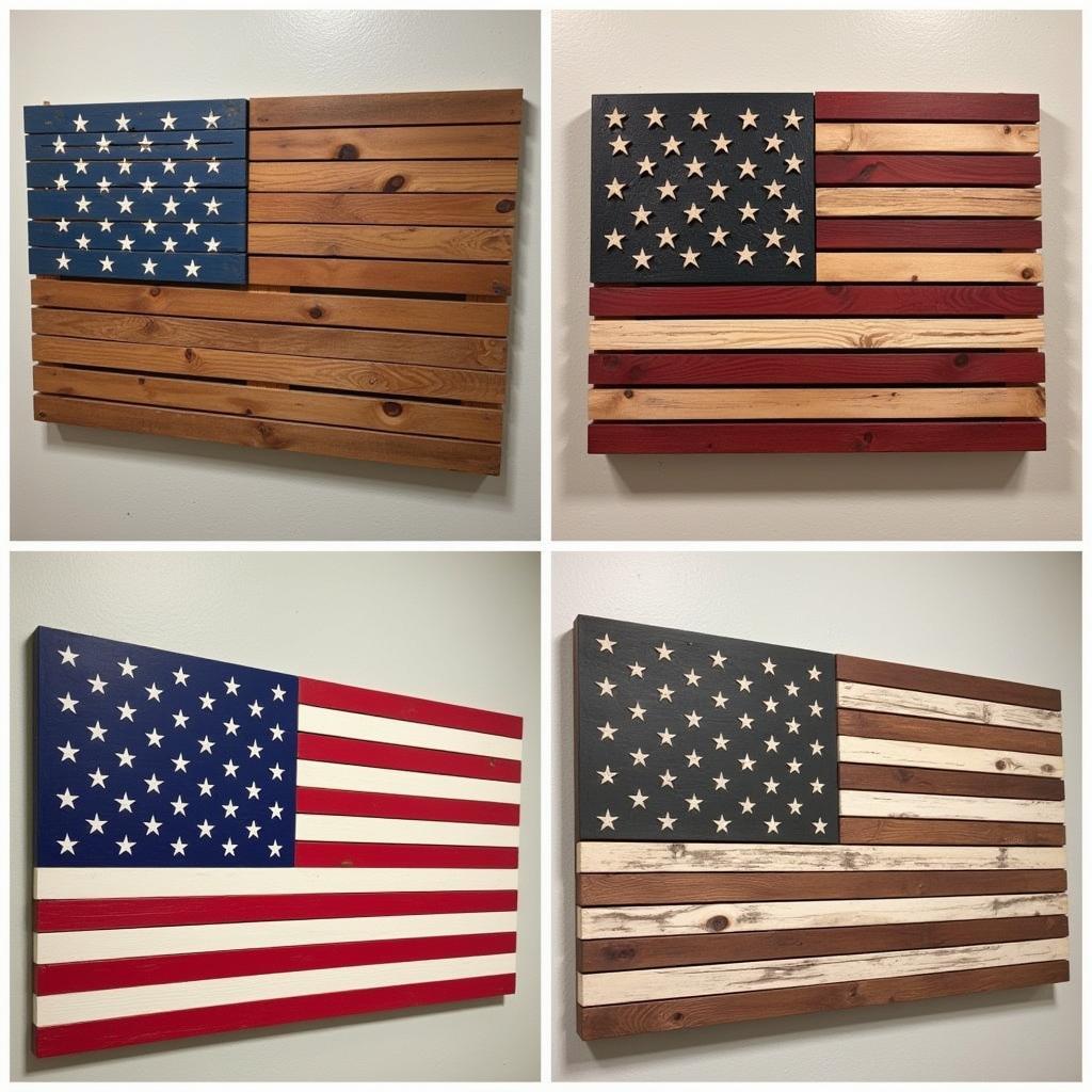 Different Styles of Wooden American Flag Wall Art