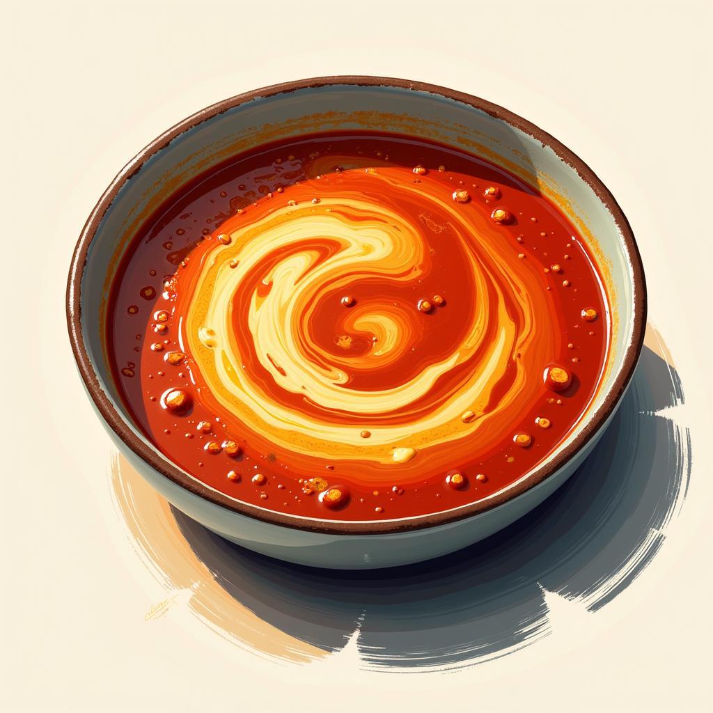 Digital artwork inspired by the colors and textures of soup