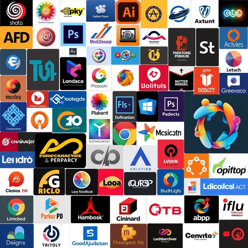 Collage of digital art software logos