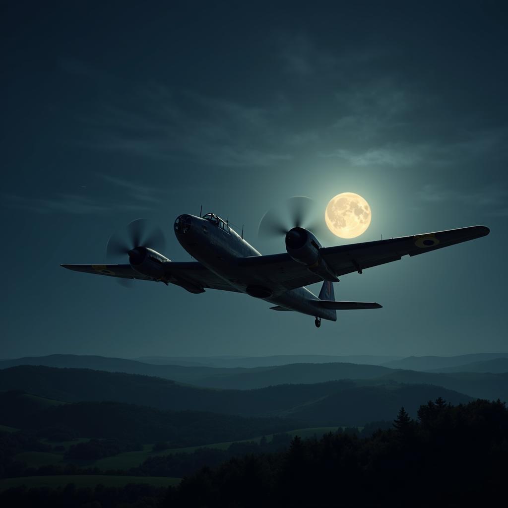 Digital art of a WWII night fighter