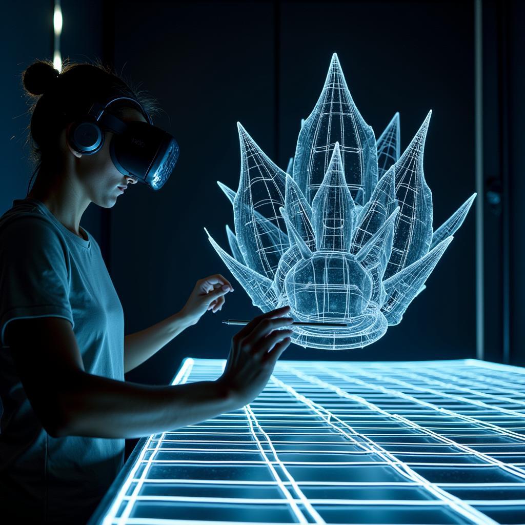 Digital Artist Creating Immersive 3D Art