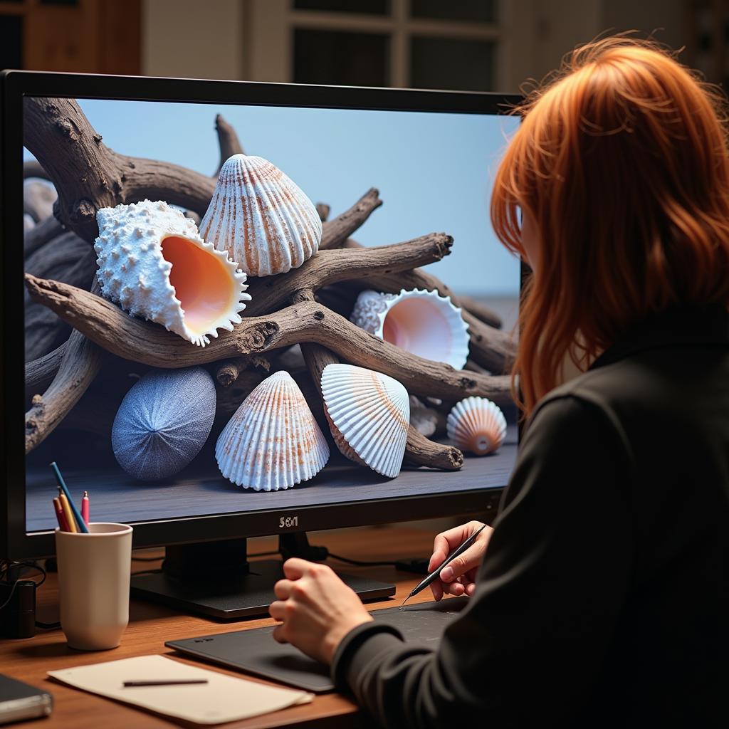 Digital Artist Creating Still Life Art