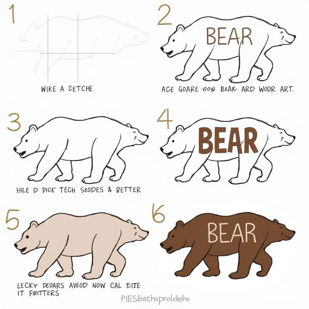 Digital Bear Word Art Creation Process