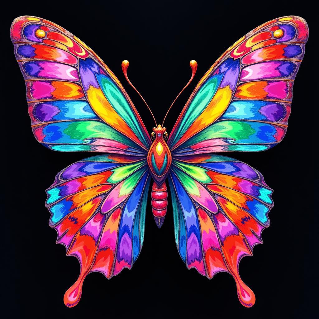 Abstract butterfly art using digital tools