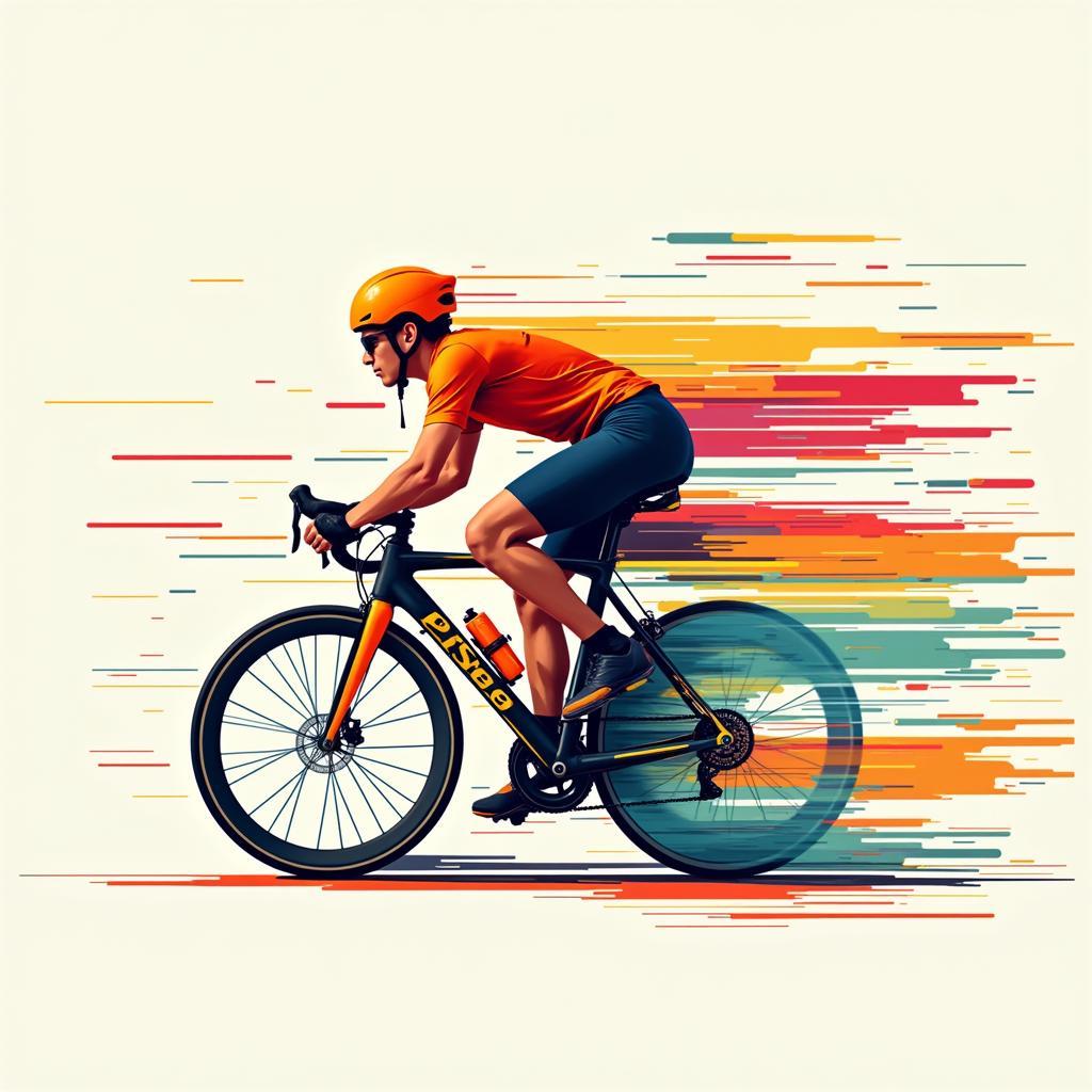 Abstract Digital Illustration Inspired By the Physics of Cycling