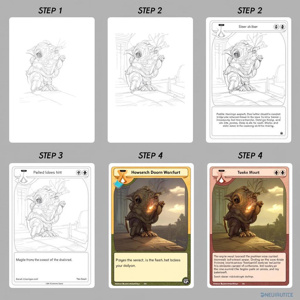 Digital painting process for a Wingspan card