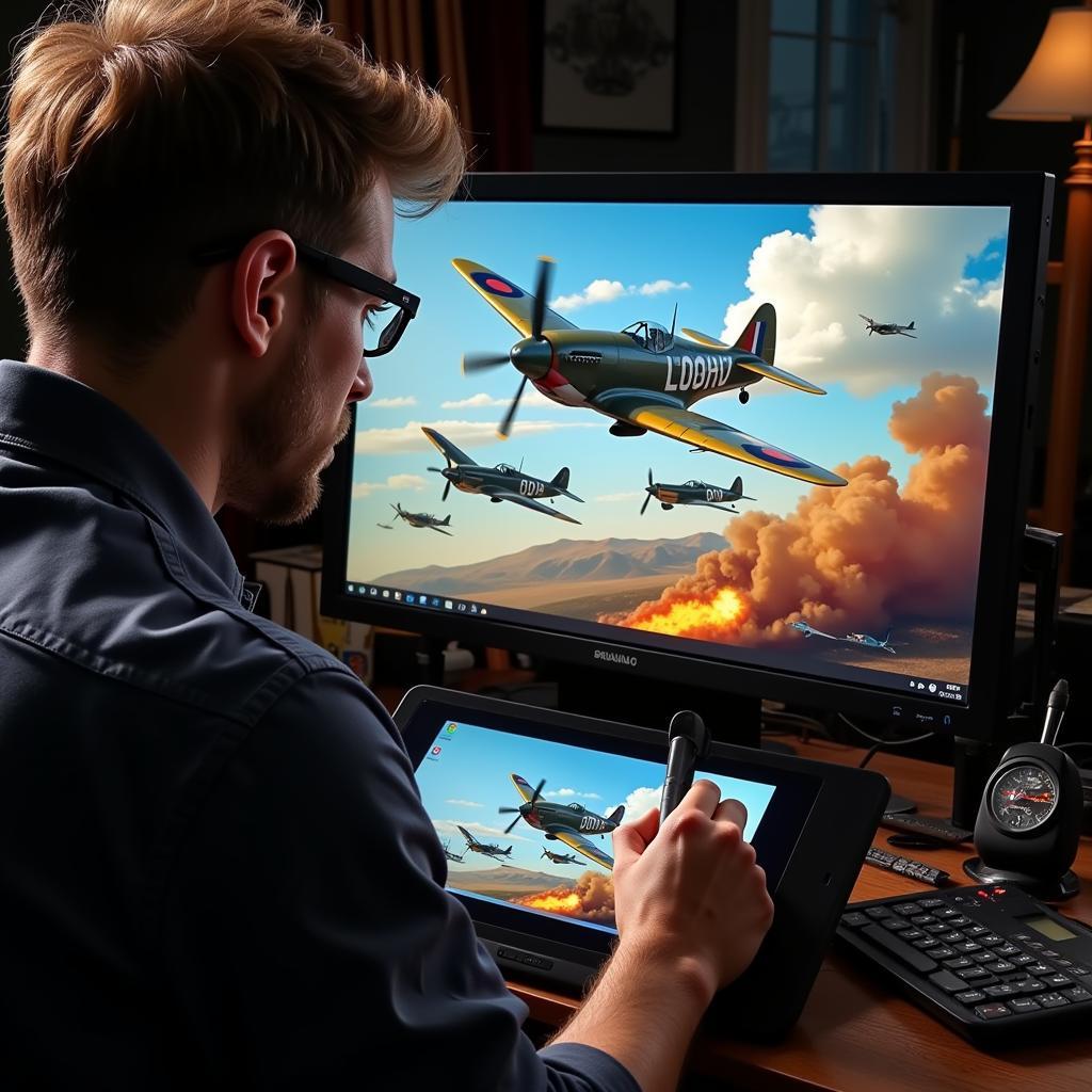 Digital WWII Aviation Art Creation