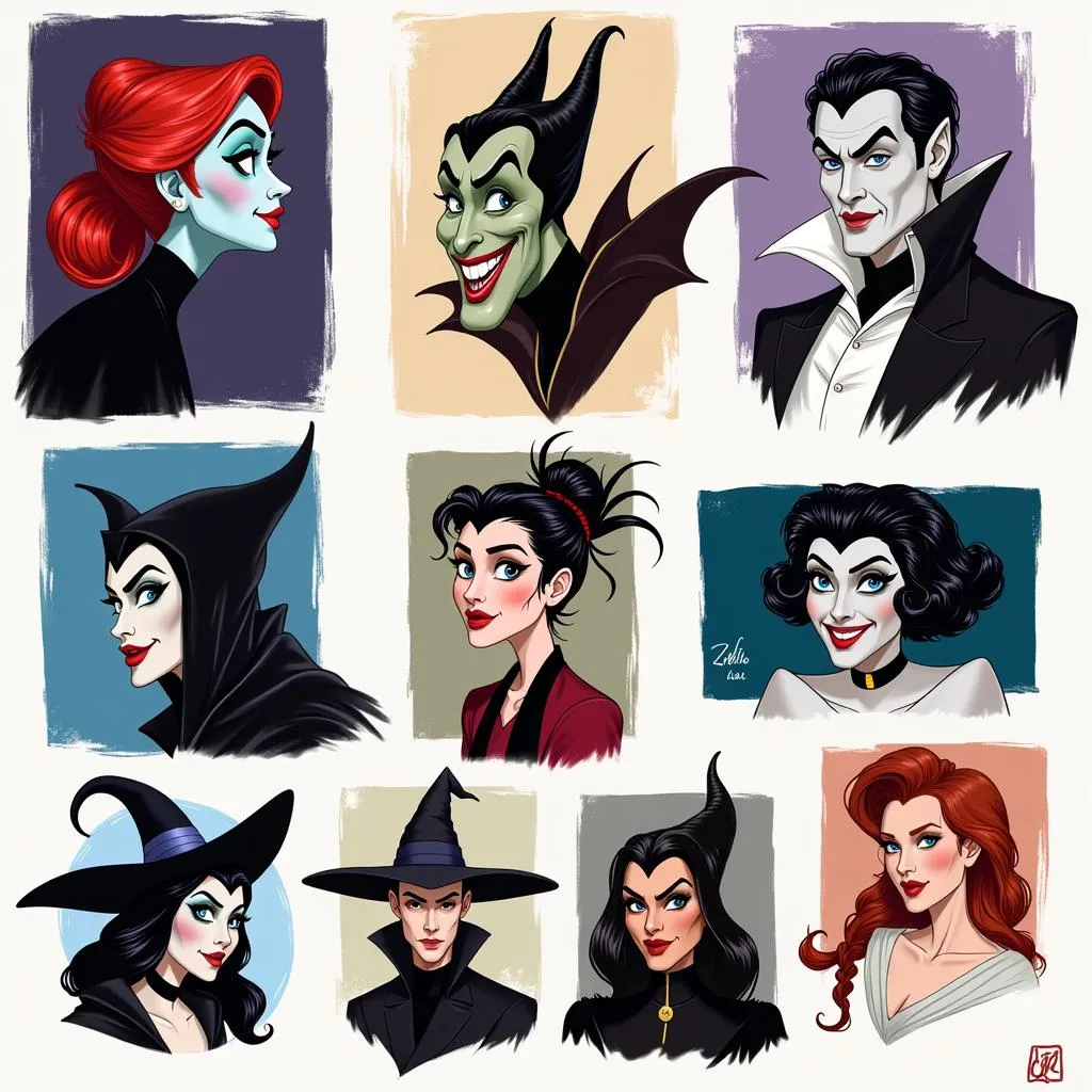 Different Styles of Disney Villain Art