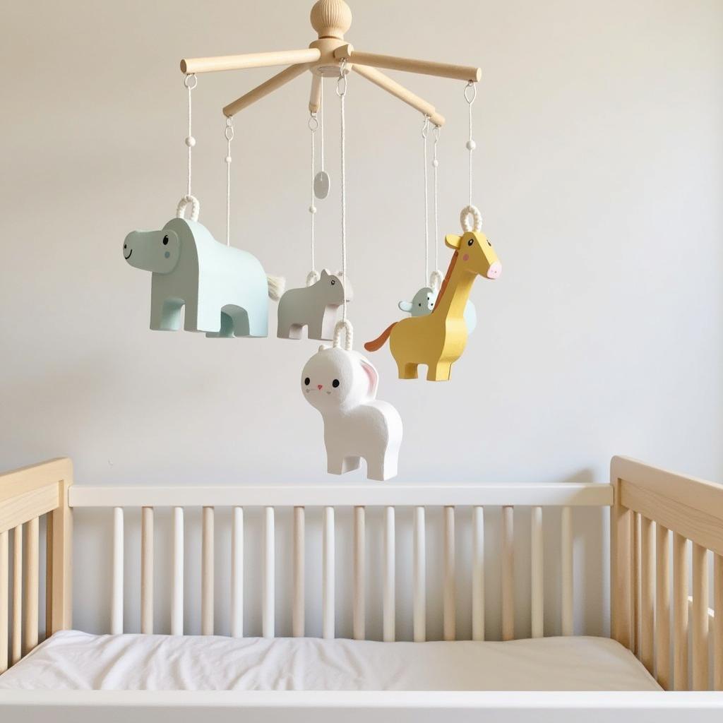 DIY animal art nursery decor featuring handprint animals.