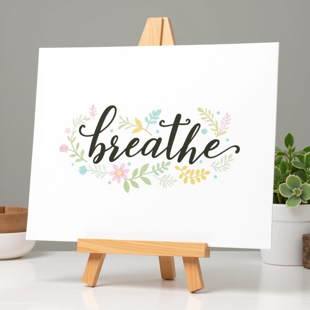 DIY Watercolor Breathe Wall Art