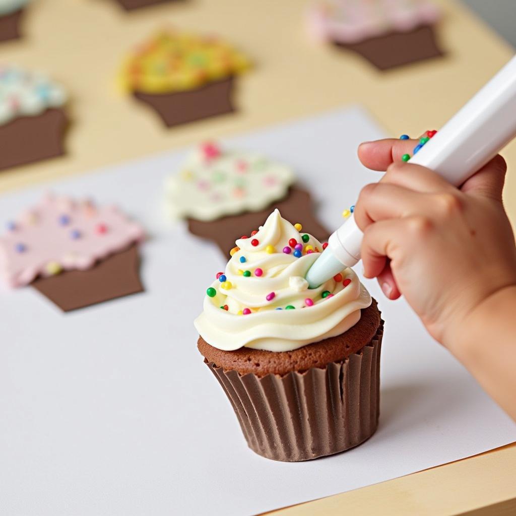 DIY Cupcake Wall Art Kids Bedroom