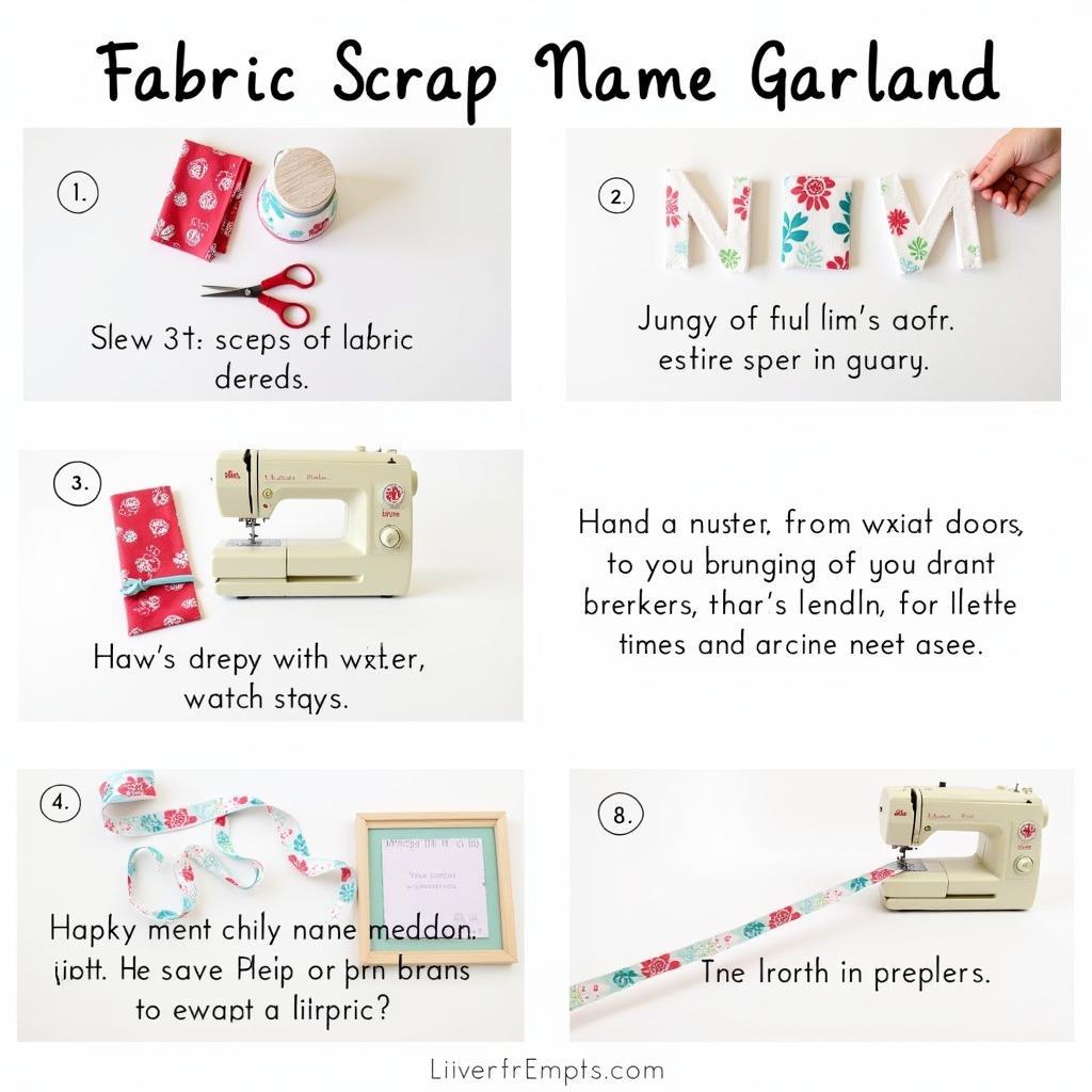 DIY Fabric Scrap Name Garland for Nursery