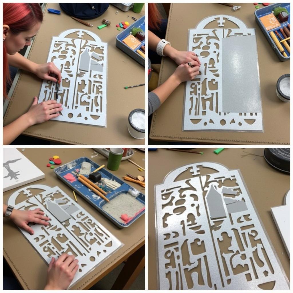 DIY Tombstone Wall Art Stencil on Metal