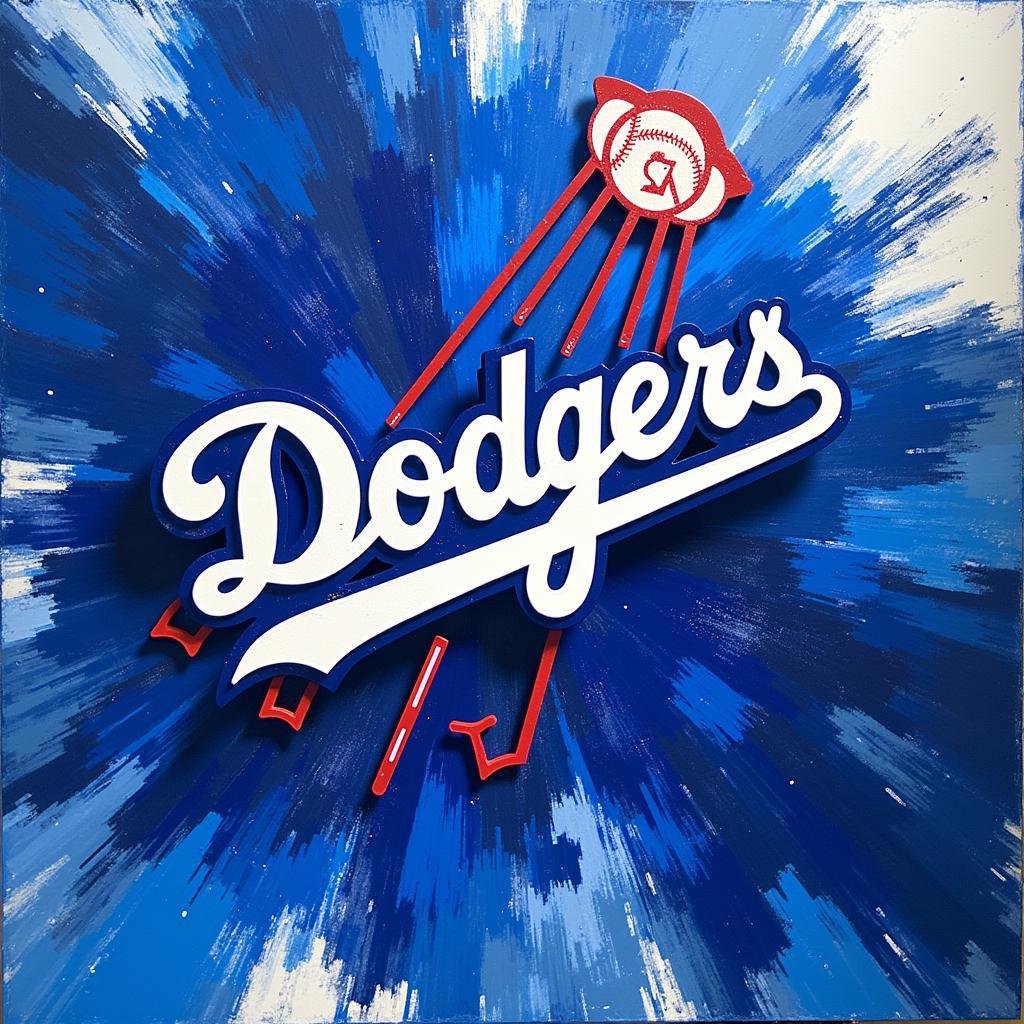 Abstract Dodgers Art in Blue and White