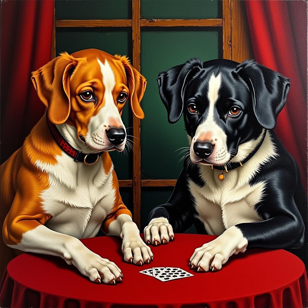 Dogs Playing Poker Velvet Painting