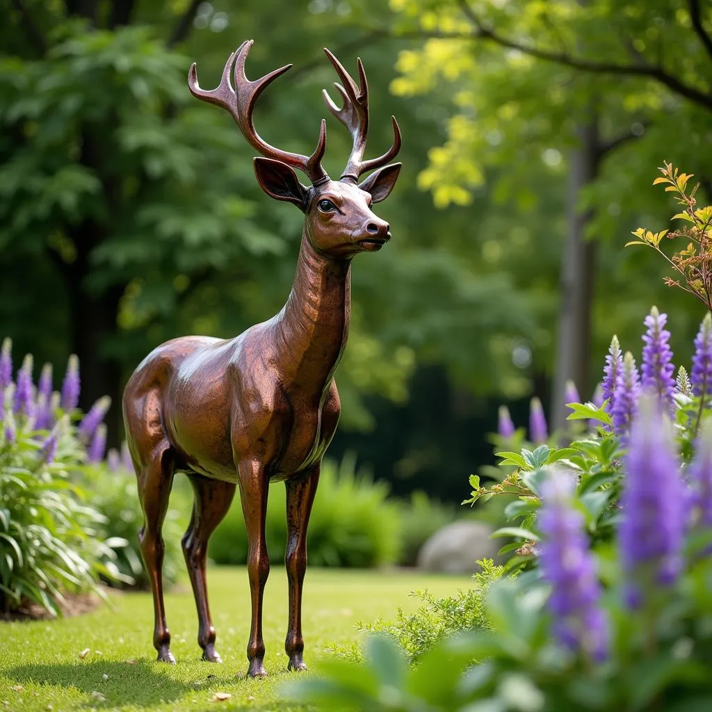 Copper animal sculptures for the garden