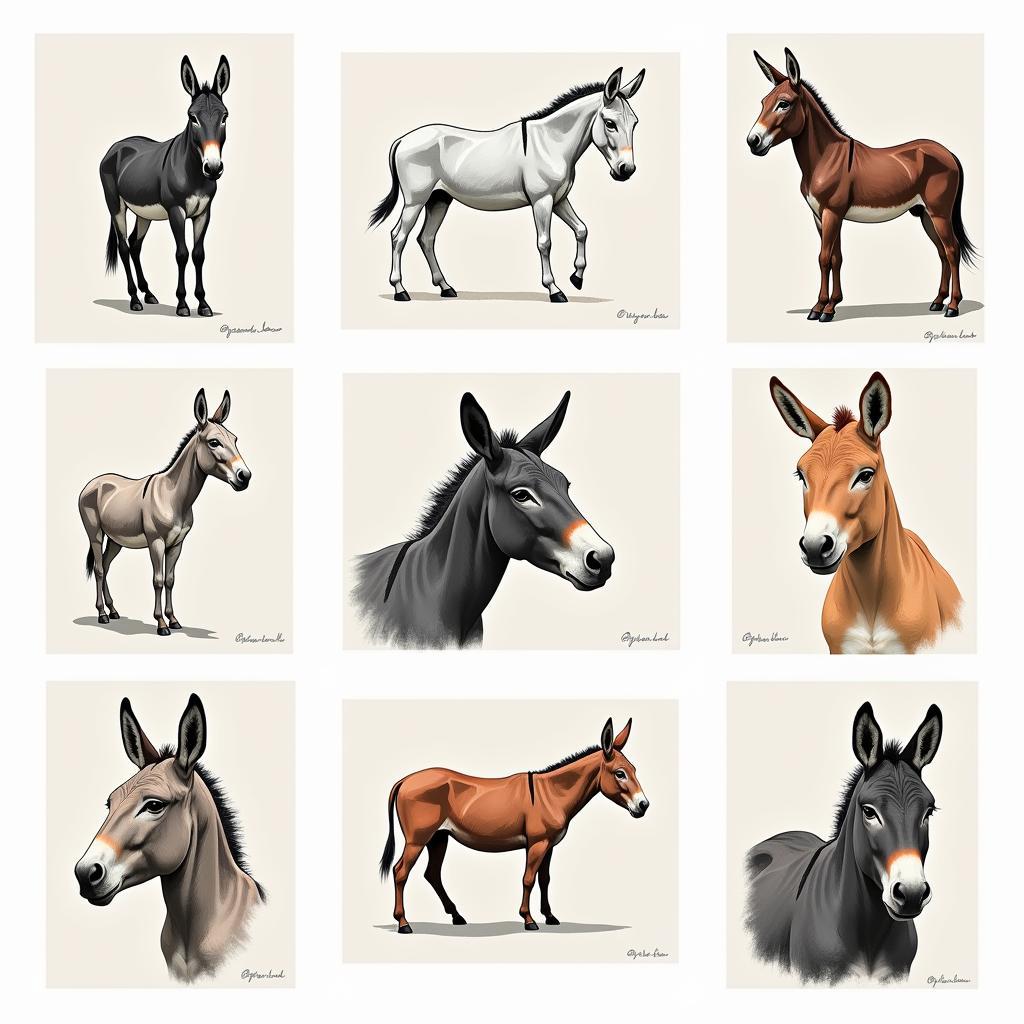 Donkey art print styles