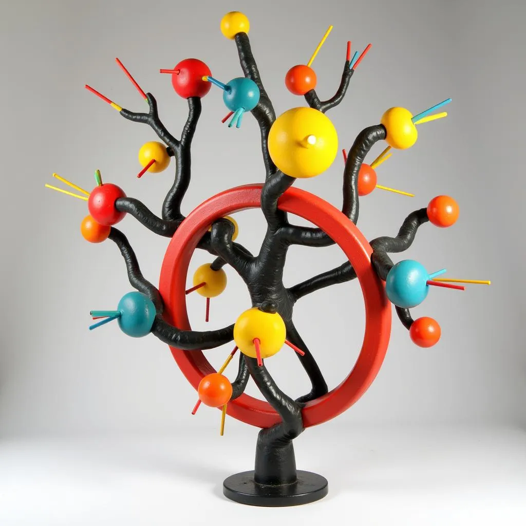 Dorothy Gillespie kinetic sculpture with bright colors