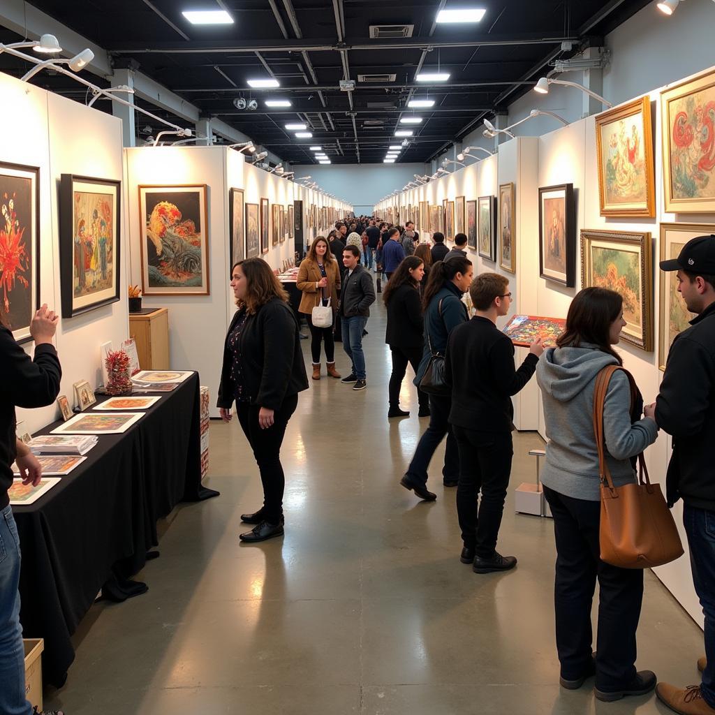 Visitors exploring the Dragon Art Fair