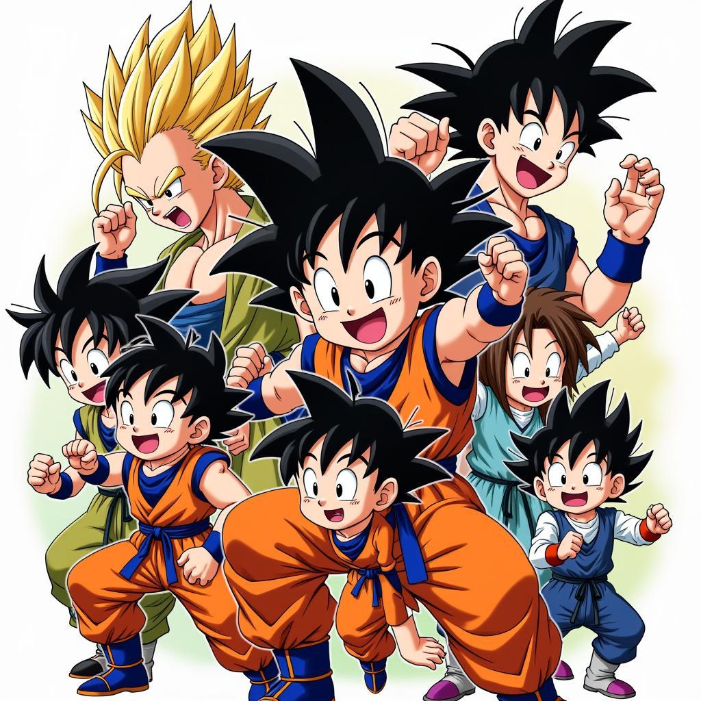 Dragon Ball Characters in Dynamic Poses and Expressions