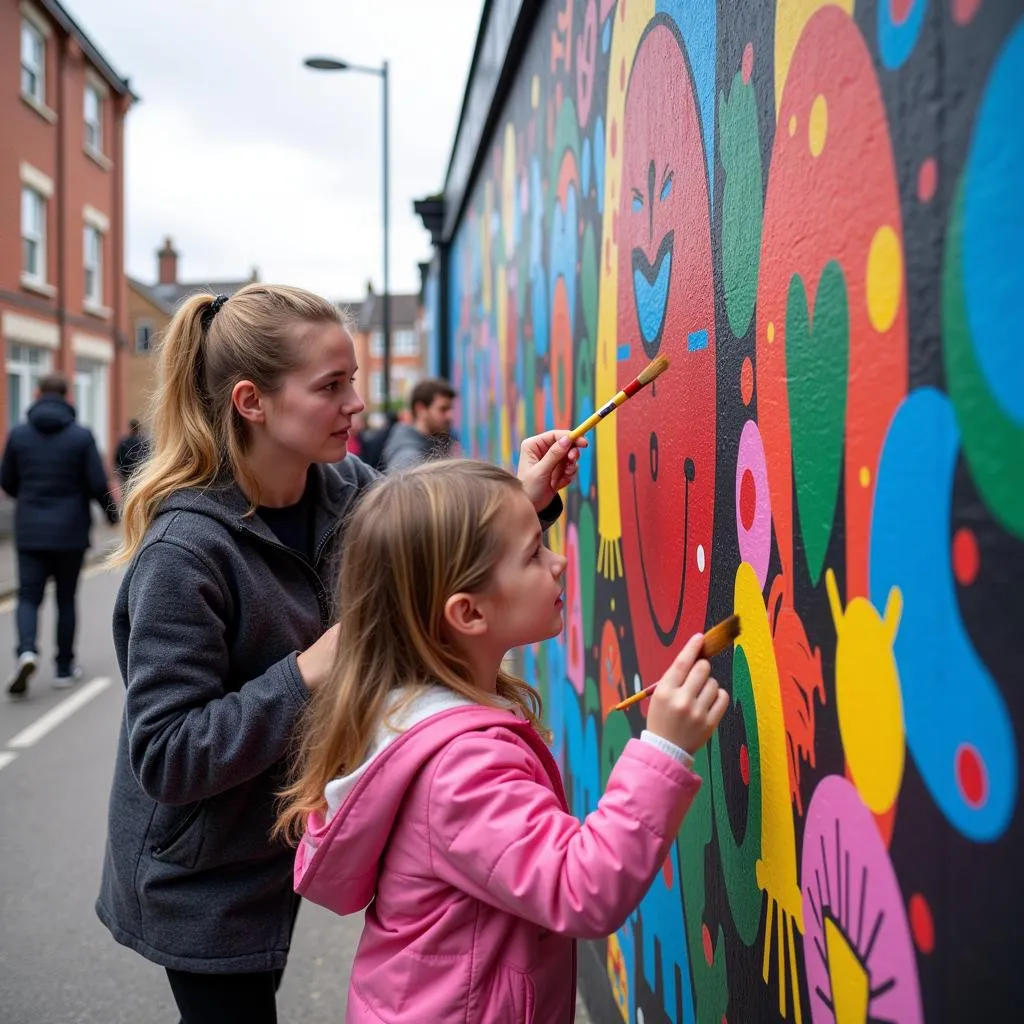 Community wall art project in Liverpool