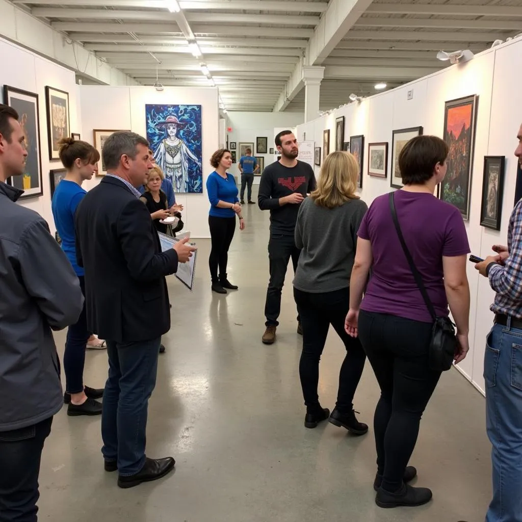 Du khách giao lưu với nghệ sĩ tại Glencoe Art Fair