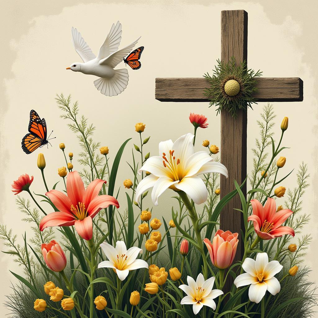 Digital Collage with Easter Symbols