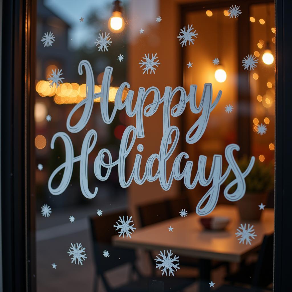 Elegant Holiday Greetings Window Art