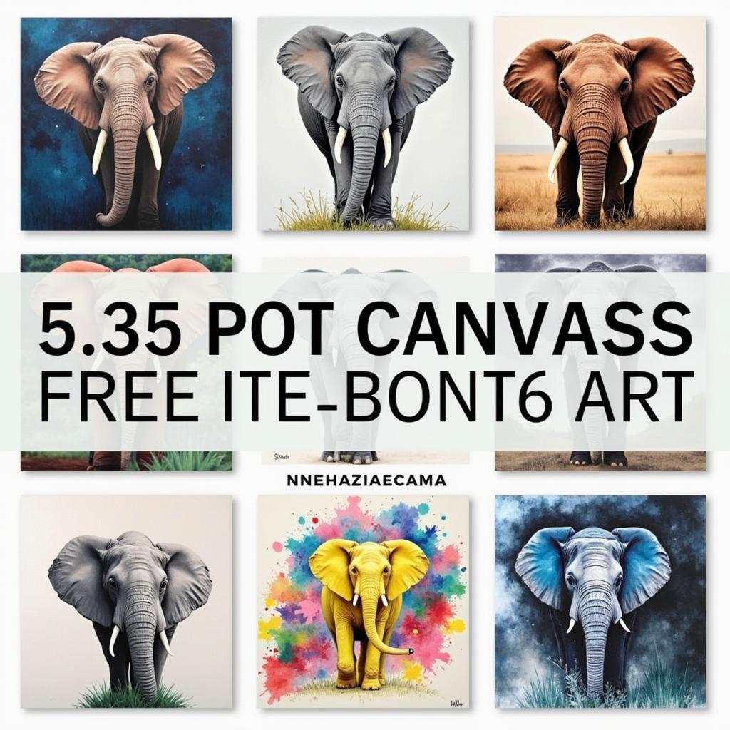 Diverse Styles of Elephant Art Canvases